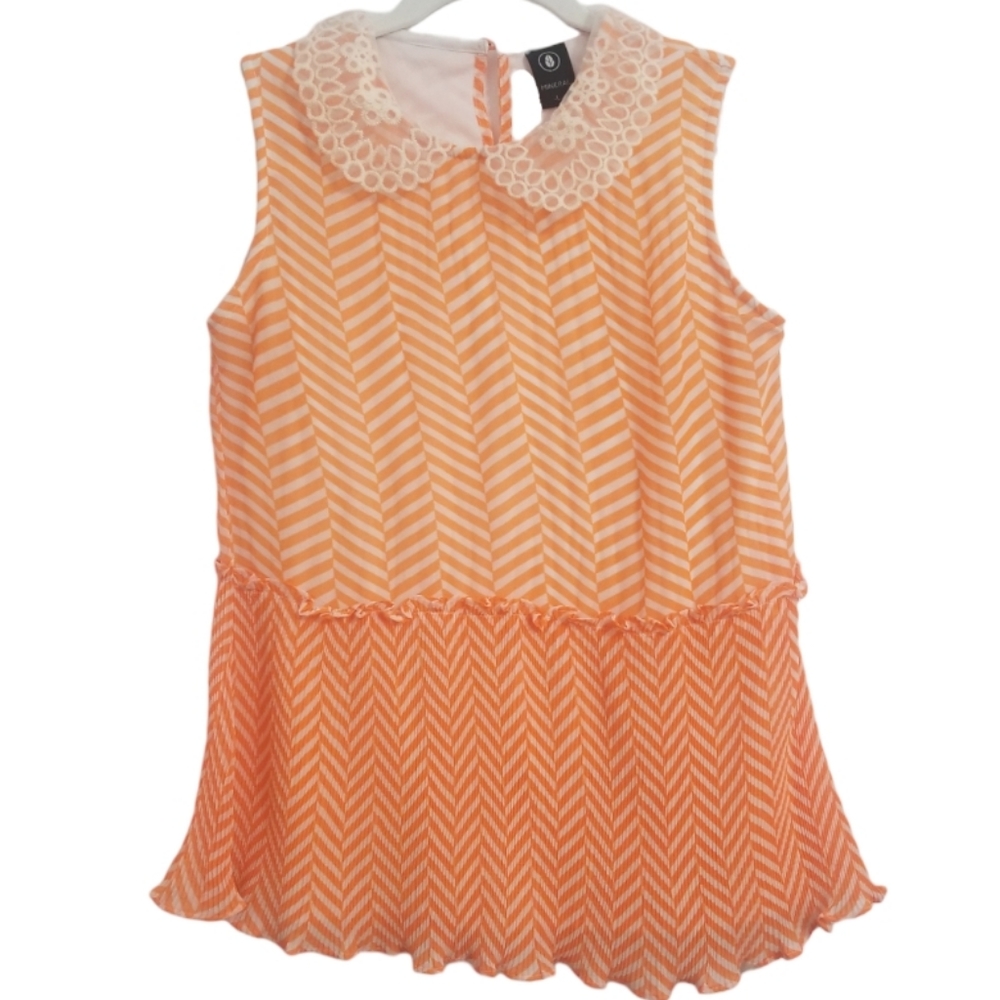 Vintage Style Peplum Sleeveless Blouse Fully Lined Women's Size Large